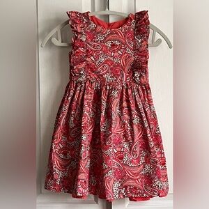 LAURA ASHLEY GIRLS DRESS, PINAFORE STYLE, PINK & CORAL, size 5